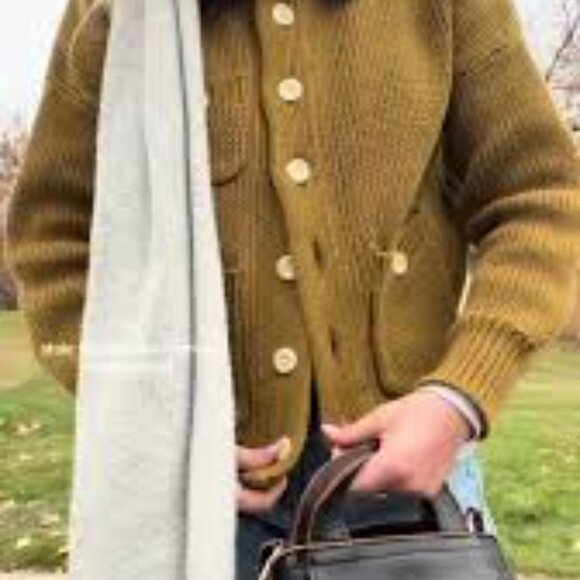 Alex Mill Cotton Buttoned Collared Cardigan M Mustard Yellow - Picture 2 of 7